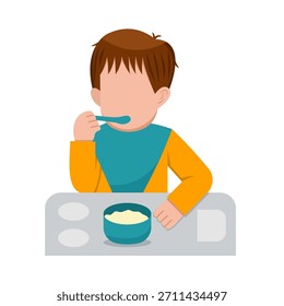 Bebé Comiendo En La Mesa