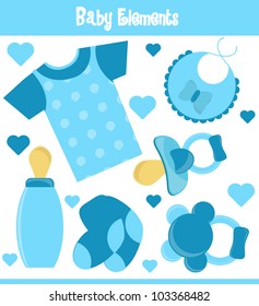 baby boy element set for designing