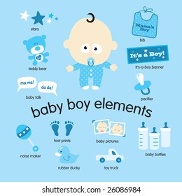 Baby boy elements set