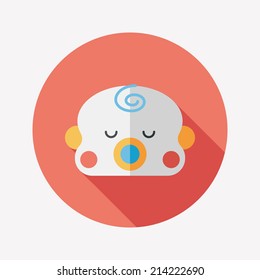 baby boy flat icon with long shadow