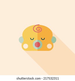 baby boy flat icon with long shadow