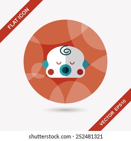 baby boy flat icon with long shadow,eps10