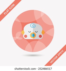 baby boy flat icon with long shadow,eps10