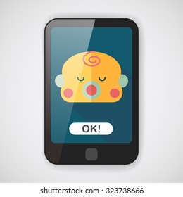 baby boy flat icon with long shadow,eps10