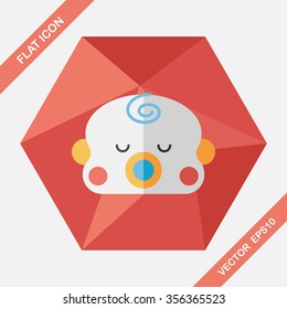 baby boy flat icon with long shadow,eps10