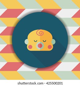 baby boy flat icon with long shadow,eps10