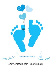 Baby Blue with Foot Prints Wallpaper ID5536