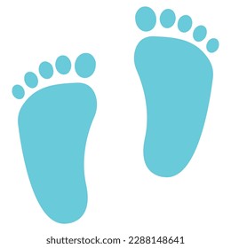 Baby boy footprint icon. Vector flat illustration