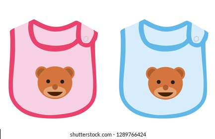 Baby boy and baby girl apron. vector illustration