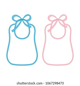 Baby boy and baby girl bib isolated vector set