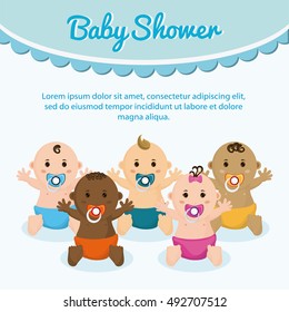 Baby boy and girl cartoon design