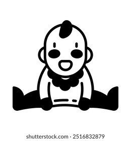 Baby Boy Glyph Icon, Vector illustration