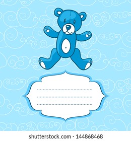 baby boy greeting card, vector background, eps10