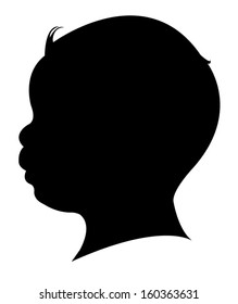 a baby boy head silhouette, vector 