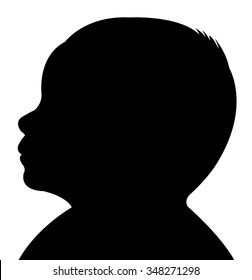 a baby boy head silhouette, vector 
