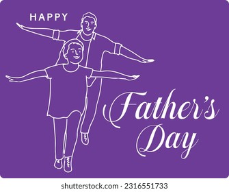 Baby boy holding his fathers, close up Father's Day poster or banner template with necktie on color background. Greetings and presents for Father's Day in flat lay styling.