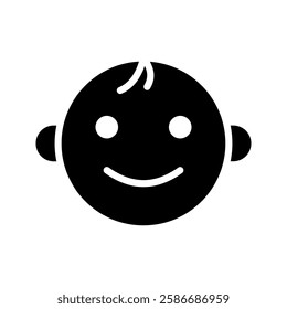 Baby boy icon color editable on white background