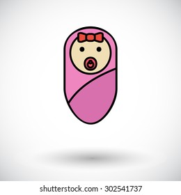 Baby boy icon. Flat vector related icon whit long shadow for web and mobile applications. It can be used as - logo, pictogram, icon, infographic element. Vector Illustration. 