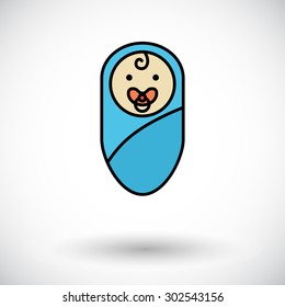 Baby boy icon. Flat vector related icon whit long shadow for web and mobile applications. It can be used as - logo, pictogram, icon, infographic element. Vector Illustration. 