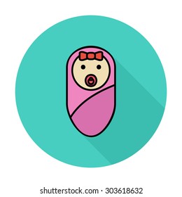Baby boy icon. Flat vector related icon whit long shadow for web and mobile applications. It can be used as - logo, pictogram, icon, infographic element. Vector Illustration. 