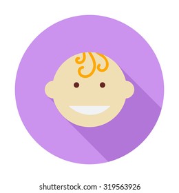 Baby boy icon. Flat vector related icon with long shadow for web and mobile applications. It can be used as - logo, pictogram, icon, infographic element. Vector Illustration.