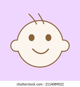 Baby boy icon isolated on purple background. Vector illustration