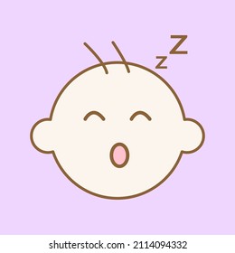 Baby boy icon isolated on purple background. Vector illustration