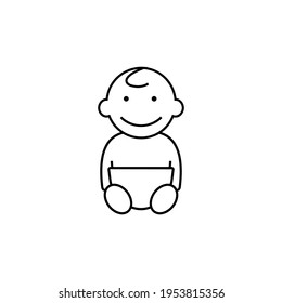 Baby boy icon in line style. For your design, logo. Web design, mobile app. Vector illustration. Eps10
