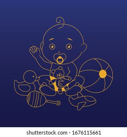 baby boy icon and logo vector