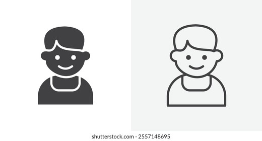 Baby boy icon. outlined vector style.