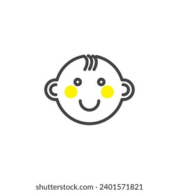 baby boy icon. sign for mobile concept and web design. Outline vector icon. Symbol, logo illustration. Vector graphics