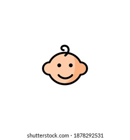 Baby boy icon. Baby icon. Simple, flat, outline, black, color.