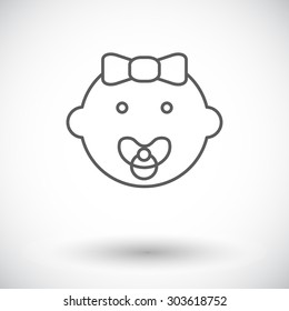 Baby boy icon. Thin line flat vector related icon for web and mobile applications. It can be used as - logo, pictogram, icon, infographic element. Vector Illustration. 