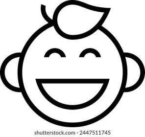 baby boy icon. Thin linear style design isolated on white background