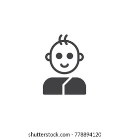 Baby boy icon vector, filled flat sign, solid pictogram isolated on white. Child symbol, logo illustration.