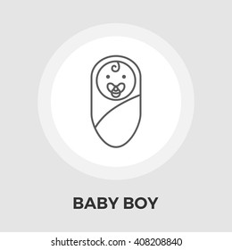 Baby Boy Icon Vector. Flat icon isolated on the white background. Editable EPS file. Vector illustration.