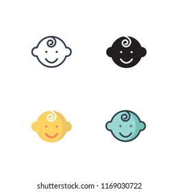 baby boy icon vector with four different styles