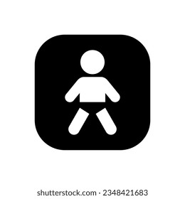 Baby boy icon vector. Kid, child symbol in square background