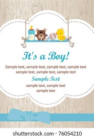 Baby boy invitation card