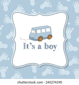 Baby boy  invitation for baby shower, vector format