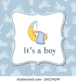 Baby boy  invitation for baby shower, vector format