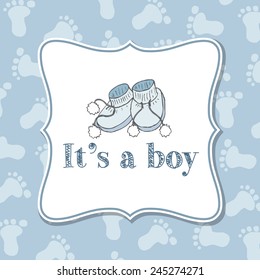 Baby boy  invitation for baby shower, vector format