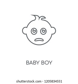 Baby boy linear icon. Baby boy concept stroke symbol design. Thin graphic elements vector illustration, outline pattern on a white background, eps 10.