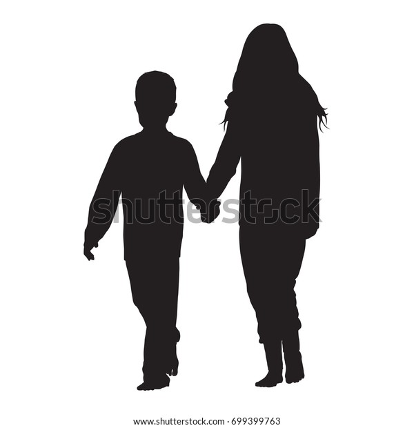 Baby Boy Little Girl Holding Hands Stock Vector Royalty Free