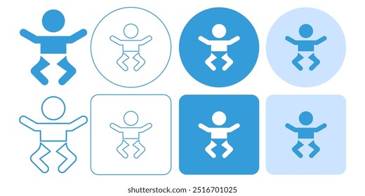 baby boy, male baby, infant, blue color Sign icon symbol ui and ux design, glyphs and stroke line