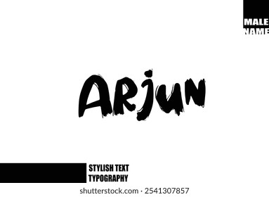 Nome Do Menino Do Bebê Arjun Em Negrito Grunge E Rough Escova Texto Tipografia 