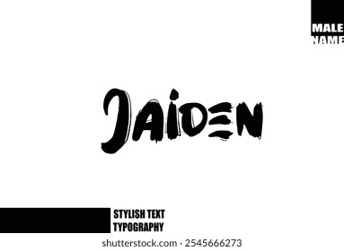 Baby Boy Name Jaiden In Bold Grunge And Rough Brush Text Typography 