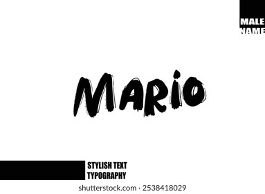 Nom De Bébé Garçon Mario En Grunge Grave Et Grossier Typographie De Texte 