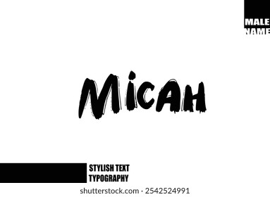 Nome Do Menino Do Bebê Micah Em Negrito Grunge E Rough Tipografia Escova Texto