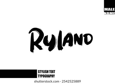 Baby Boy Name Ryland In Bold Grunge And Rough Brush Text Typography 